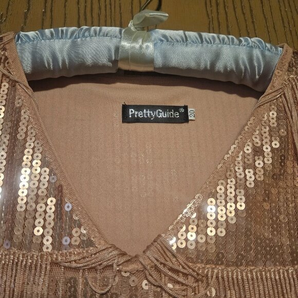 Women's Flapper Dress, Rose Gold, size 20 - Picture 2 of 5